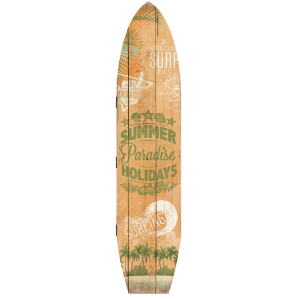 Bay Isle Home Sosebee Surfboard Summer 3 Panel 5.9ft Room Divider